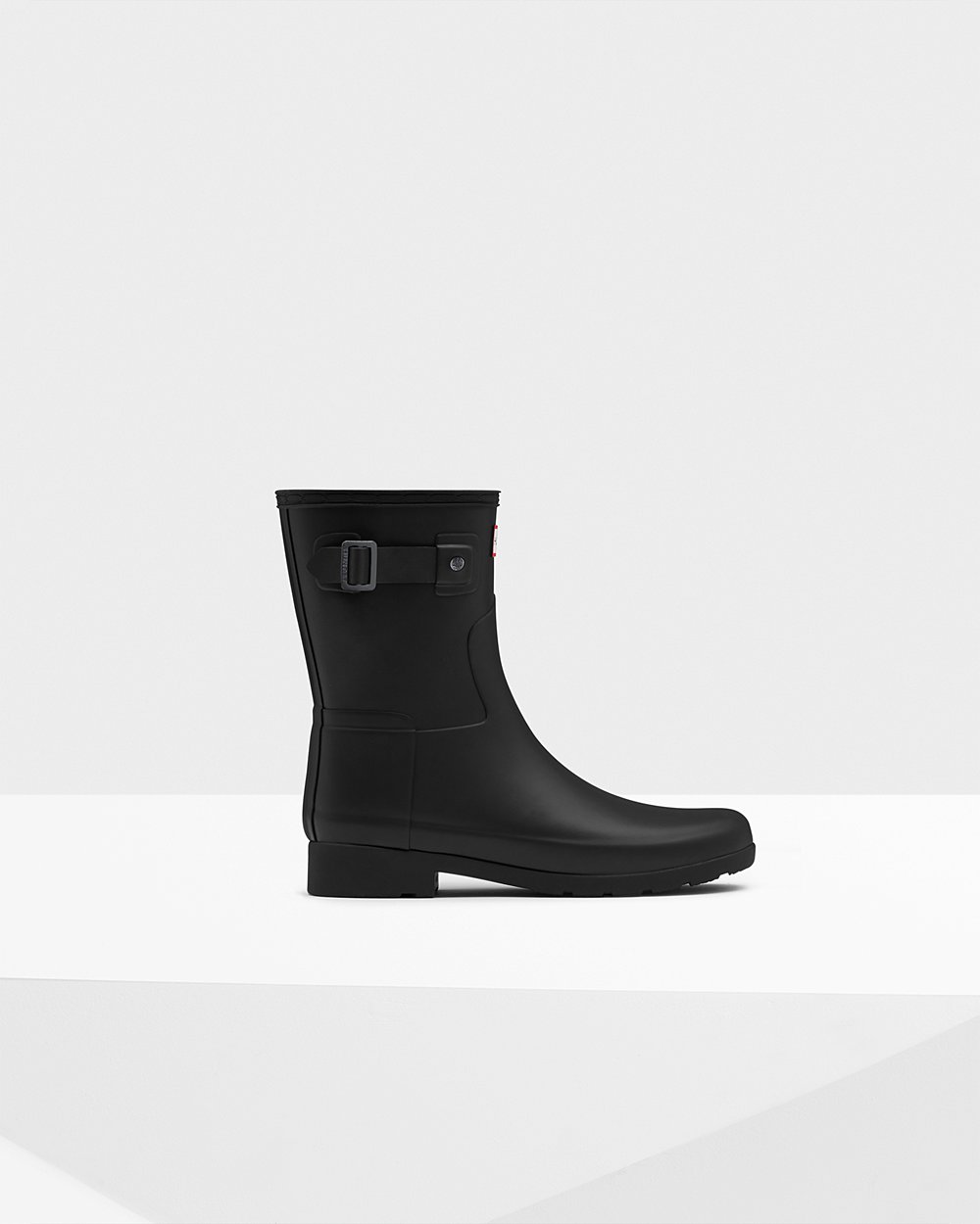 Womens Hunter Short Rain Boots Black - Refined Slim Fit - 0786539-TR